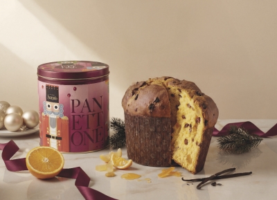 Panettone Gourmet Classico with Sicilian Orange Cubes, Honey and Bourbon Vanilla Limited Metal Tin