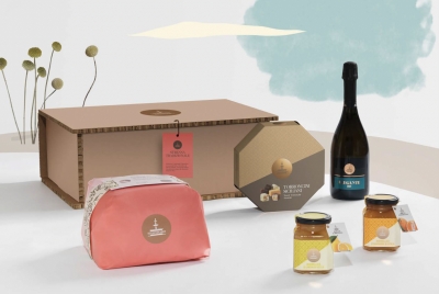 Sicilian gift box hamper including Italian Wine/Prosecco (5 items)