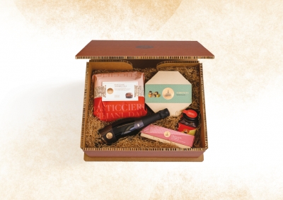 Sicilian Gift Eco-Box Hamper including Italian Wine/Prosecco (5 items)