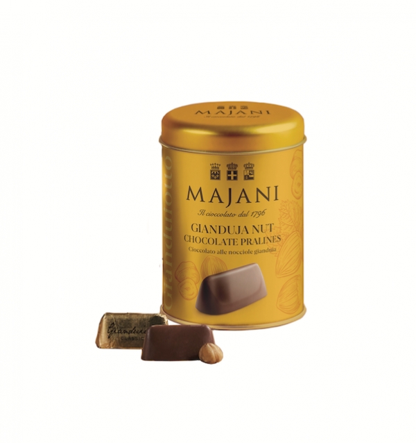 Gianduiotti: Gianduja Nut Chocolate Pralines in metal tin