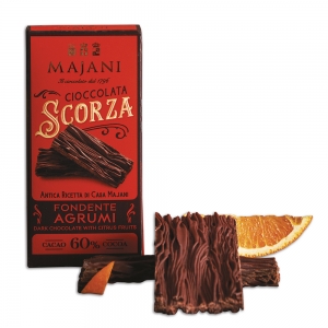 Legendary Scorza dark crumbly chocolate with Orange
