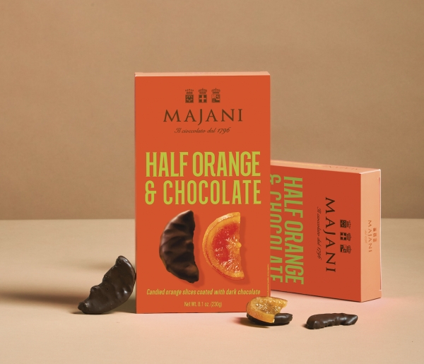 Half orange peels covered in chocolate